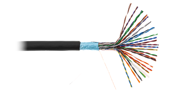 Кабель FTP 25х2х0.47, кат.5, внешний, одножильный, черный 305м NETLAN