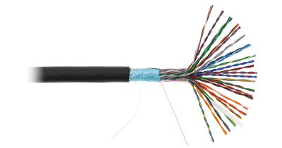 Кабель FTP 25х2х0.47, кат.5, внешний, одножильный, черный 305м NETLAN